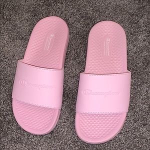 Baby pink champion slides